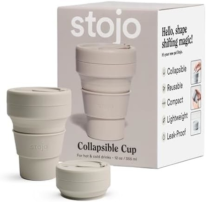 Coupe de voyage pliable - Sage vert, 12 oz / 355 ml - Bouteille de silicone poche réutilisable à l'usage