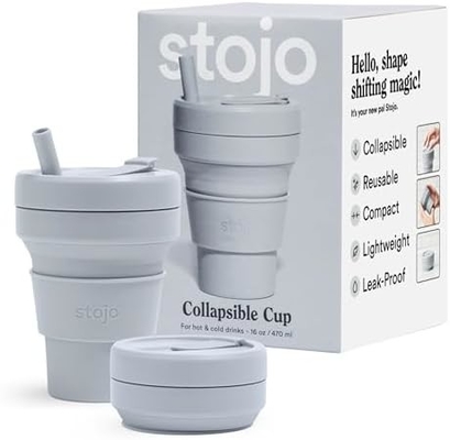 Coupe de voyage pliable - Sage vert, 12 oz / 355 ml - Bouteille de silicone poche réutilisable à l'usage
