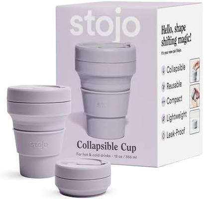 Coupe de voyage pliable - Sage vert, 12 oz / 355 ml - Bouteille de silicone poche réutilisable à l'usage