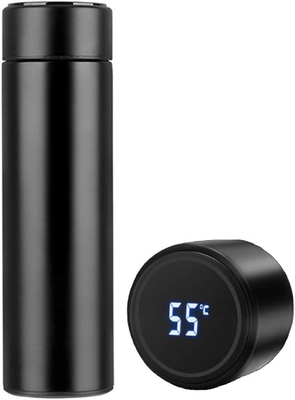 Bouteille d'eau avec affichage de température LED, Bouteille d'eau isolée sous vide à double paroi, Sport automobile en acier inoxydable
