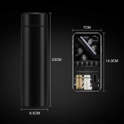 Bouteille d'eau avec affichage de température LED, Bouteille d'eau isolée sous vide à double paroi, Sport automobile en acier inoxydable