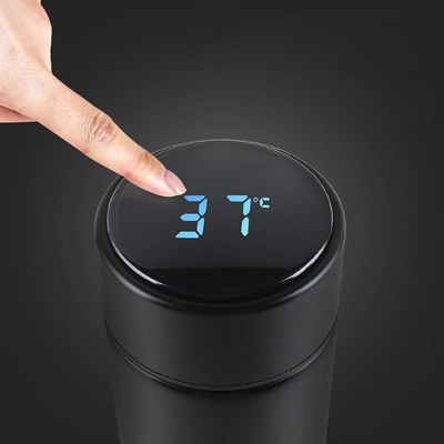 Bouteille d'eau avec affichage de température LED, Bouteille d'eau isolée sous vide à double paroi, Sport automobile en acier inoxydable