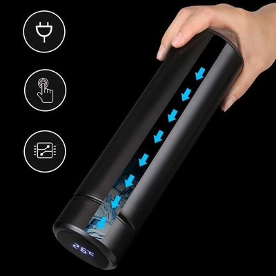 Bouteille d'eau avec affichage de température LED, Bouteille d'eau isolée sous vide à double paroi, Sport automobile en acier inoxydable