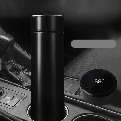 Bouteille d'eau avec affichage de température LED, Bouteille d'eau isolée sous vide à double paroi, Sport automobile en acier inoxydable