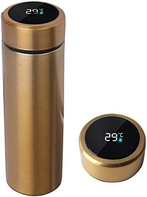 Bouteille d'eau avec affichage de température LED, Bouteille d'eau isolée sous vide à double paroi, Sport automobile en acier inoxydable