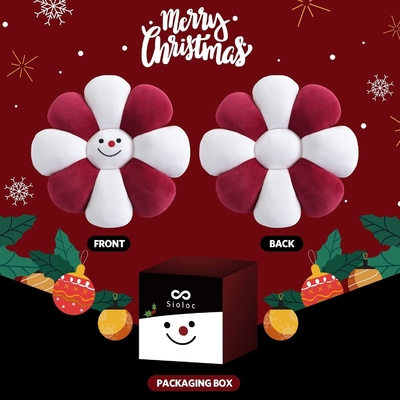 Cushion à fleurs, décor de Noël en forme de fleur, décor de chambre et en peluche
