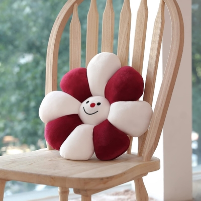 Cushion à fleurs, décor de Noël en forme de fleur, décor de chambre et en peluche