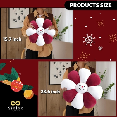 Cushion à fleurs, décor de Noël en forme de fleur, décor de chambre et en peluche