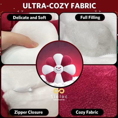 Cushion à fleurs, décor de Noël en forme de fleur, décor de chambre et en peluche