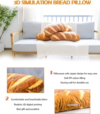 40 en 3D Simulation Pain en forme d'oreiller doux Baguette lombaire arrière Coussin de nourriture drôle Plush jouet farci