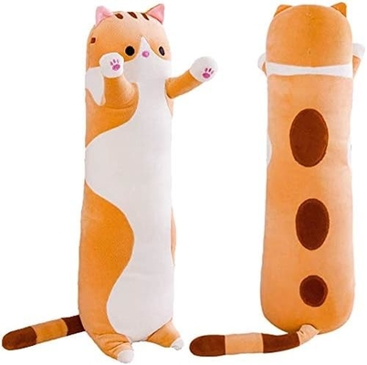 WUYU Adorable poupée de chat en peluche Cartoon mignon Coussin de chat doux farci Longue lancer coussin de sommeil poupée jouet cadeau pour les enfants