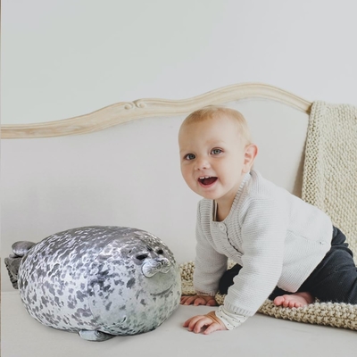 MerryXD Chubby Blob Seal Coussin, enrobé en coton en peluche jouet animal mignon océan moyen