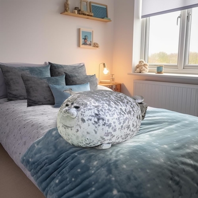 MerryXD Chubby Blob Seal Coussin, enrobé en coton en peluche jouet animal mignon océan moyen