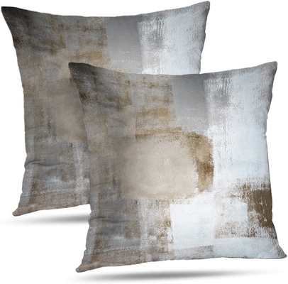 Ensemble de 2 pièces d'art marron Décor contemporain gris Décor à domicile Embrasser coussinet Coussinet 18x18 pouces