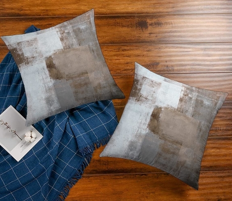 Ensemble de 2 pièces d'art marron Décor contemporain gris Décor à domicile Embrasser coussinet Coussinet 18x18 pouces