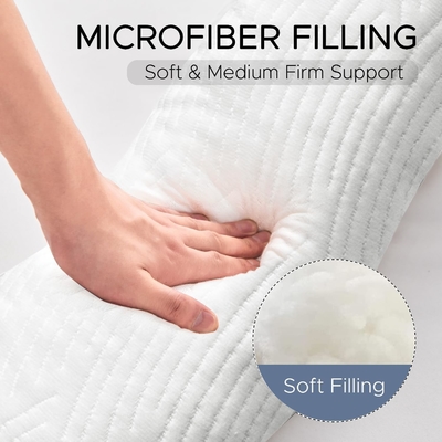 Coussin de corps pour adultes - Coussins de lit longs doux insert pour dormir - mousse de mémoire déchiquetée et couvercle lavable amovible