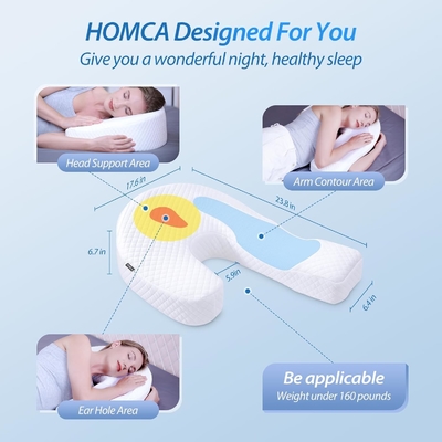 Coussin pour dormeur latéral Coussin pour corps pour adulte Coussin en mousse de mémoire avec support en forme de U Contouré soulagement de la douleur avec