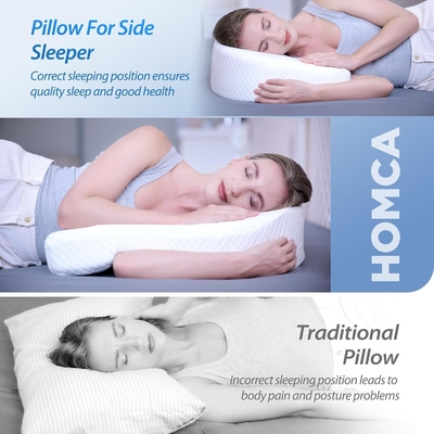 Coussin pour dormeur latéral Coussin pour corps pour adulte Coussin en mousse de mémoire avec support en forme de U Contouré soulagement de la douleur avec