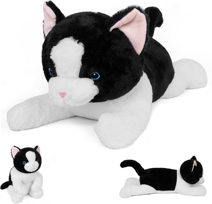 27 pouces de poids de chat en peluche, Cuddly poids de chat en peluche oreiller géant en peluche cadeau idéal pour adultes et enfants