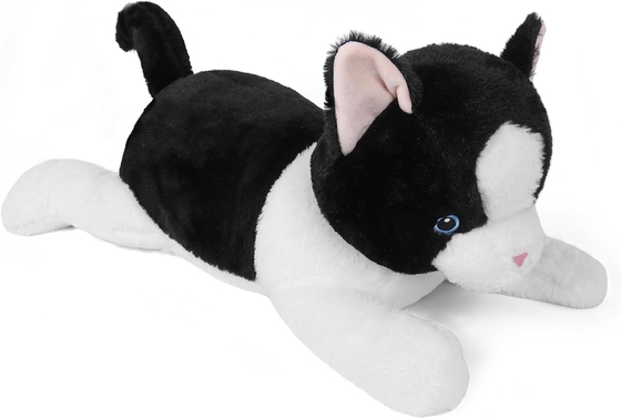 27 pouces de poids de chat en peluche, Cuddly poids de chat en peluche oreiller géant en peluche cadeau idéal pour adultes et enfants