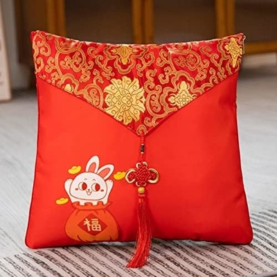Mascotte de l'année du lapin, Big Red Pillow, Couette de l'année du lapin 40*40cm