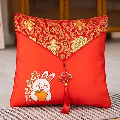 Mascotte de l'année du lapin, Big Red Pillow, Couette de l'année du lapin 40*40cm