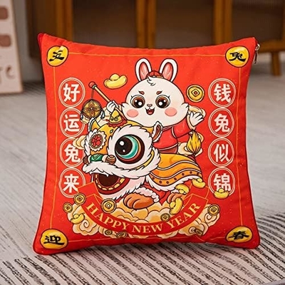 Mascotte de l'année du lapin, Big Red Pillow, Couette de l'année du lapin 40*40cm