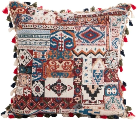 Couche d'oreiller marocaine Couche de cheveux à bille Couche de côté Amérique ethnique Tassel Couche d'oreiller de côté Couche d'oreiller de bureau