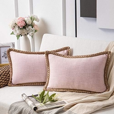 Pack Phantoscope de 2 couvertures d'oreillers décoratifs de ferme, motif solide pour la maison