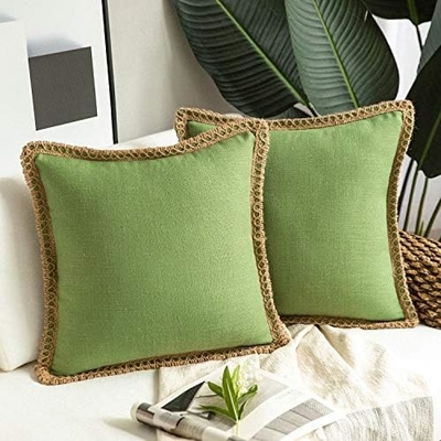 Pack Phantoscope de 2 couvertures d'oreillers décoratifs de ferme, motif solide pour la maison