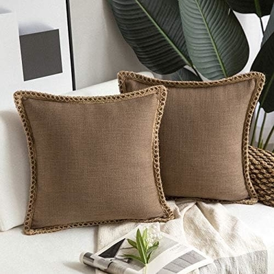 Pack Phantoscope de 2 couvertures d'oreillers décoratifs de ferme, motif solide pour la maison