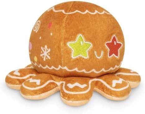 TeeTurtle - Le Plushie original de pieuvre réversible - Amour + Haine - Cotes Sensorielles Fidget Stuffed Animaux qui montrent votre