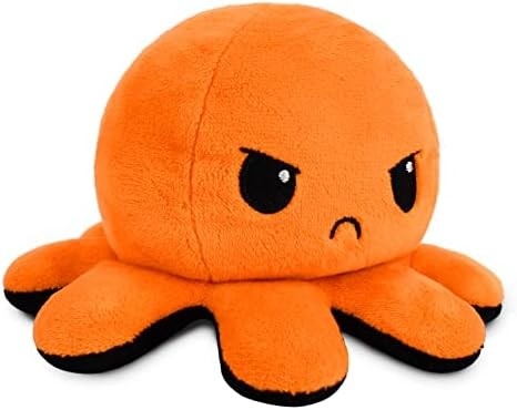 TeeTurtle - Le Plushie original de pieuvre réversible - Amour + Haine - Cotes Sensorielles Fidget Stuffed Animaux qui montrent votre
