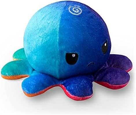 TeeTurtle - Le Plushie original de pieuvre réversible - Amour + Haine - Cotes Sensorielles Fidget Stuffed Animaux qui montrent votre