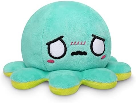 TeeTurtle - Le Plushie original de pieuvre réversible - Amour + Haine - Cotes Sensorielles Fidget Stuffed Animaux qui montrent votre