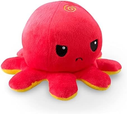 TeeTurtle - Le Plushie original de pieuvre réversible - Amour + Haine - Cotes Sensorielles Fidget Stuffed Animaux qui montrent votre