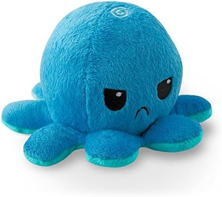 TeeTurtle - Le Plushie original de pieuvre réversible - Amour + Haine - Cotes Sensorielles Fidget Stuffed Animaux qui montrent votre