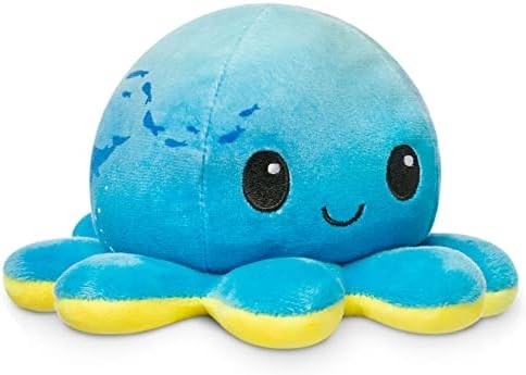 TeeTurtle - Le Plushie original de pieuvre réversible - Amour + Haine - Cotes Sensorielles Fidget Stuffed Animaux qui montrent votre