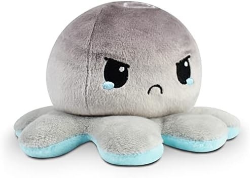 TeeTurtle - Le Plushie original de pieuvre réversible - Amour + Haine - Cotes Sensorielles Fidget Stuffed Animaux qui montrent votre