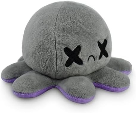 TeeTurtle - Le Plushie original de pieuvre réversible - Amour + Haine - Cotes Sensorielles Fidget Stuffed Animaux qui montrent votre