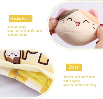 REFAHB Cute Plush Coussin Throw Coussin Détachable Animal fourré Jouets Cadeaux créatifs pour les filles (chatons)