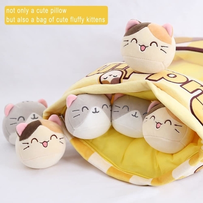 REFAHB Cute Plush Coussin Throw Coussin Détachable Animal fourré Jouets Cadeaux créatifs pour les filles (chatons)