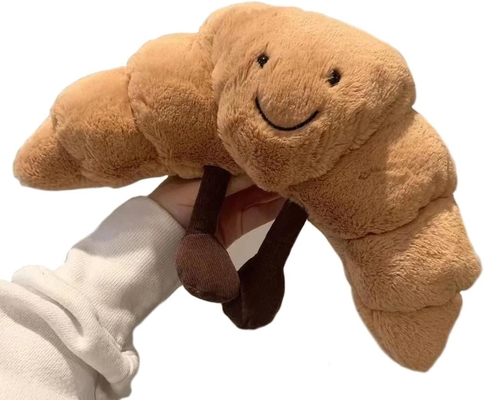Croissant en peluche 9 &quot; Croissant en peluche sourire mignon Croissant pain oreiller animaux farcis merveilleux nourriture douce