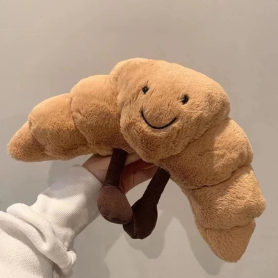 Croissant en peluche 9 &quot; Croissant en peluche sourire mignon Croissant pain oreiller animaux farcis merveilleux nourriture douce