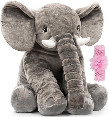 Jouet à fourrure d'éléphant en peluche 24 pouces