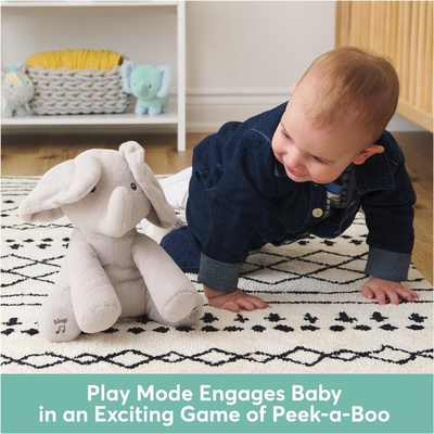 GUND Bébé animé Flappy l'éléphant en peluche, chantant jouet de bébé animal fourré pour les âges 0 et plus, gris, 12 &quot;