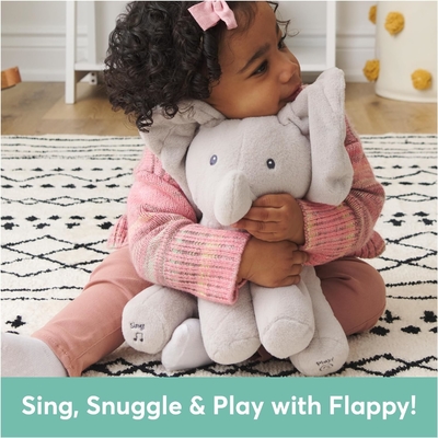 GUND Bébé animé Flappy l'éléphant en peluche, chantant jouet de bébé animal fourré pour les âges 0 et plus, gris, 12 &quot;