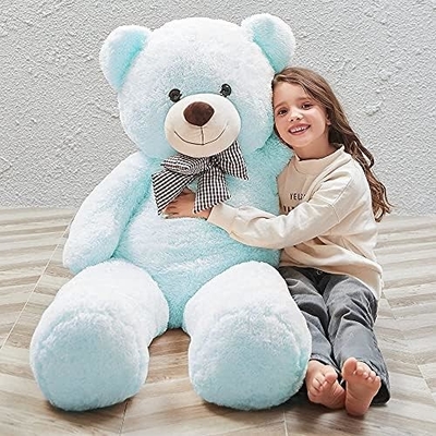 Misscindy Géant Teddy Bear Plush animaux fourrés pour la petite amie ou les enfants 47 pouces, (Blanc)
