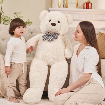 Misscindy Géant Teddy Bear Plush animaux fourrés pour la petite amie ou les enfants 47 pouces, (Blanc)