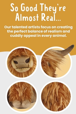 Animal bourré brun. Jouet de ferme avec son. Jouet doux cadeau pour les enfants. Naturel en peluche écologique.